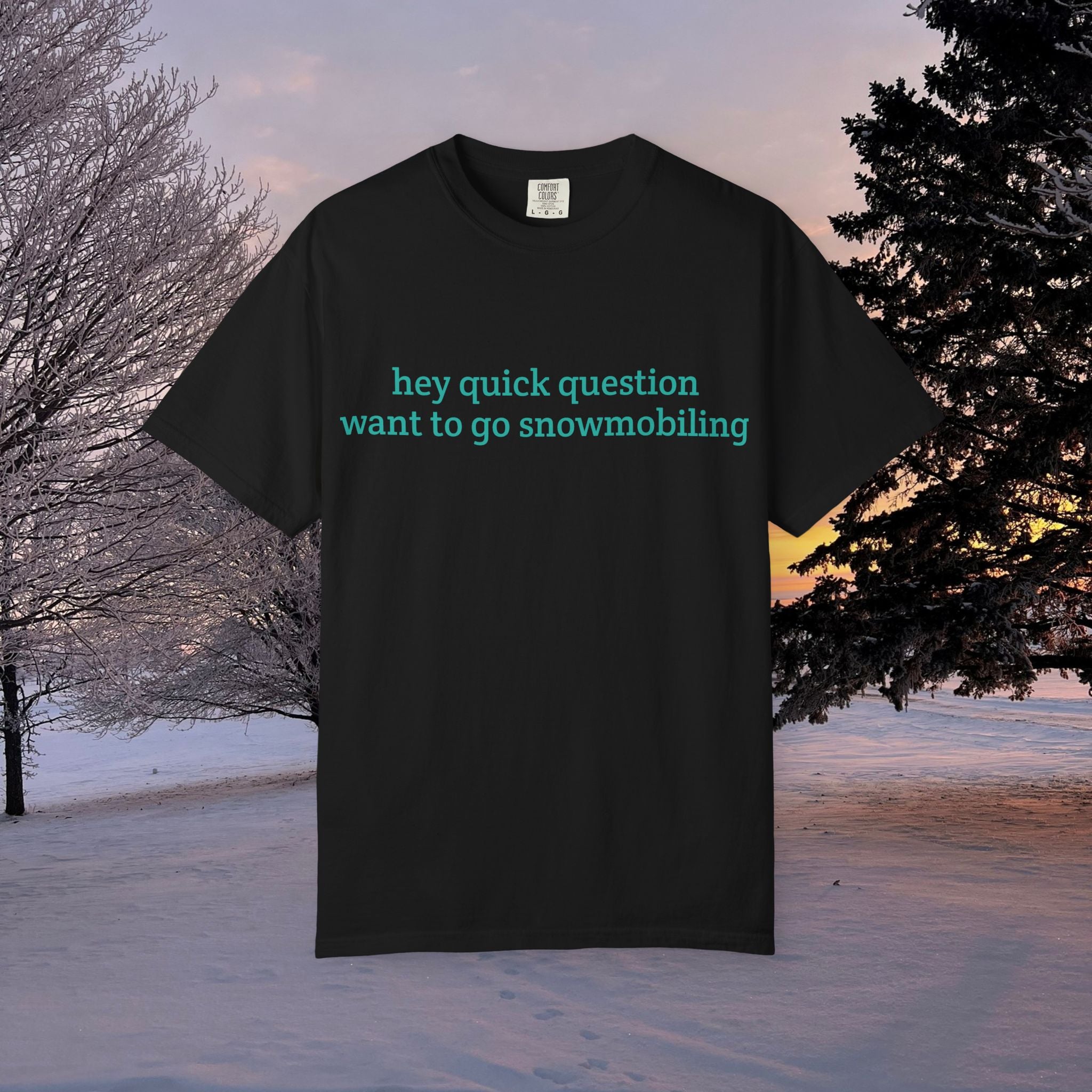 hey quick question | Snowmobiling Tee