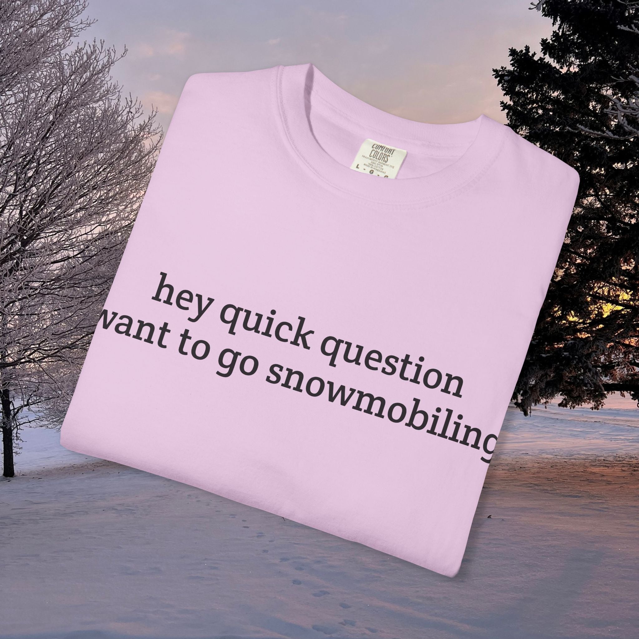 hey quick question | Snowmobiling Tee
