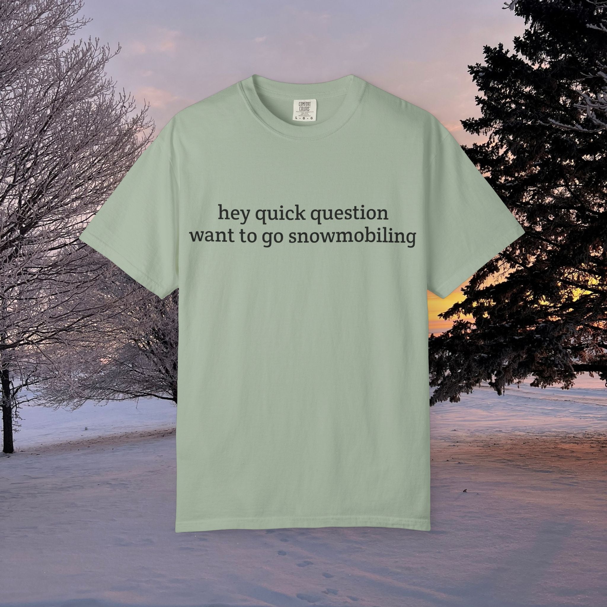 hey quick question | Snowmobiling Tee