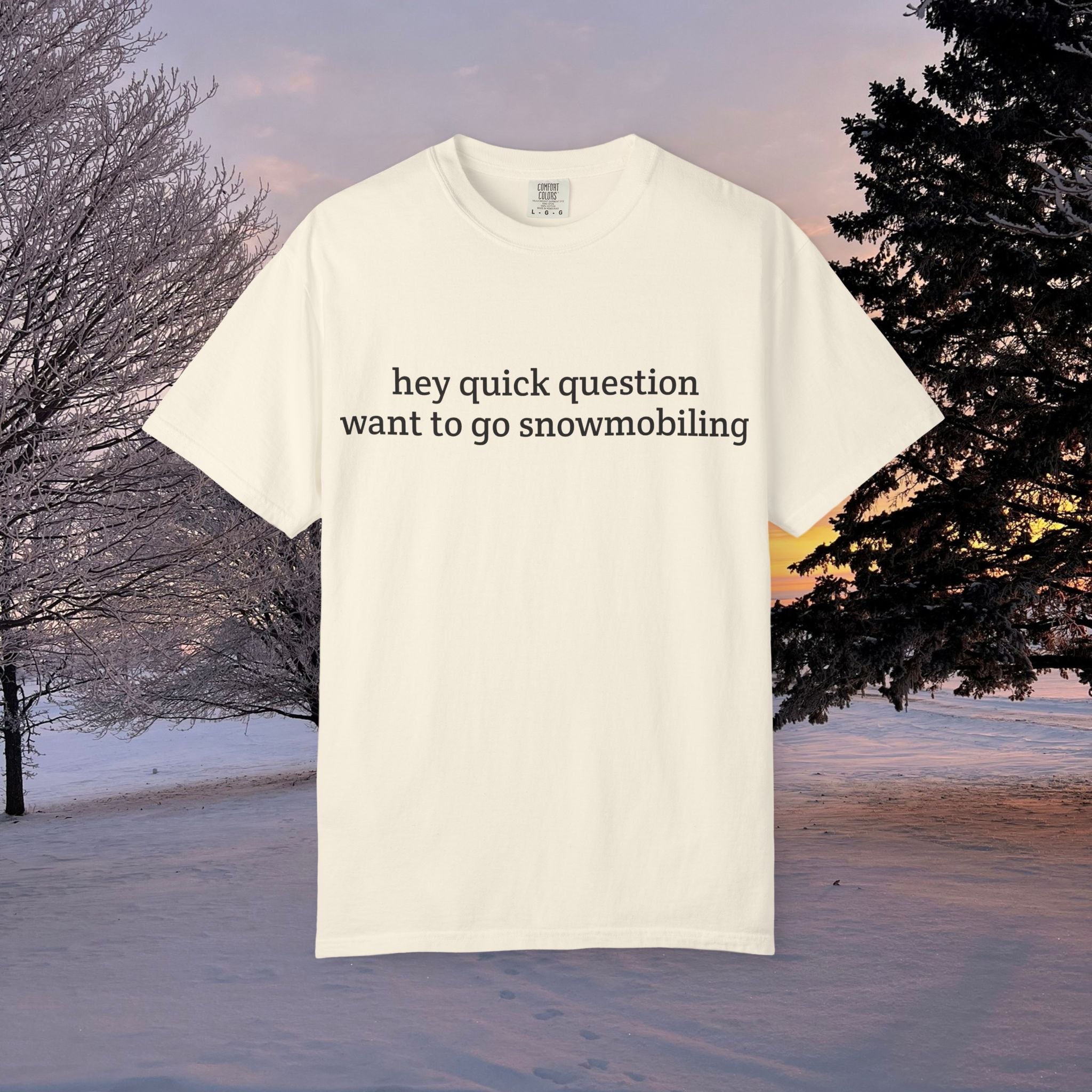 hey quick question | Snowmobiling Tee