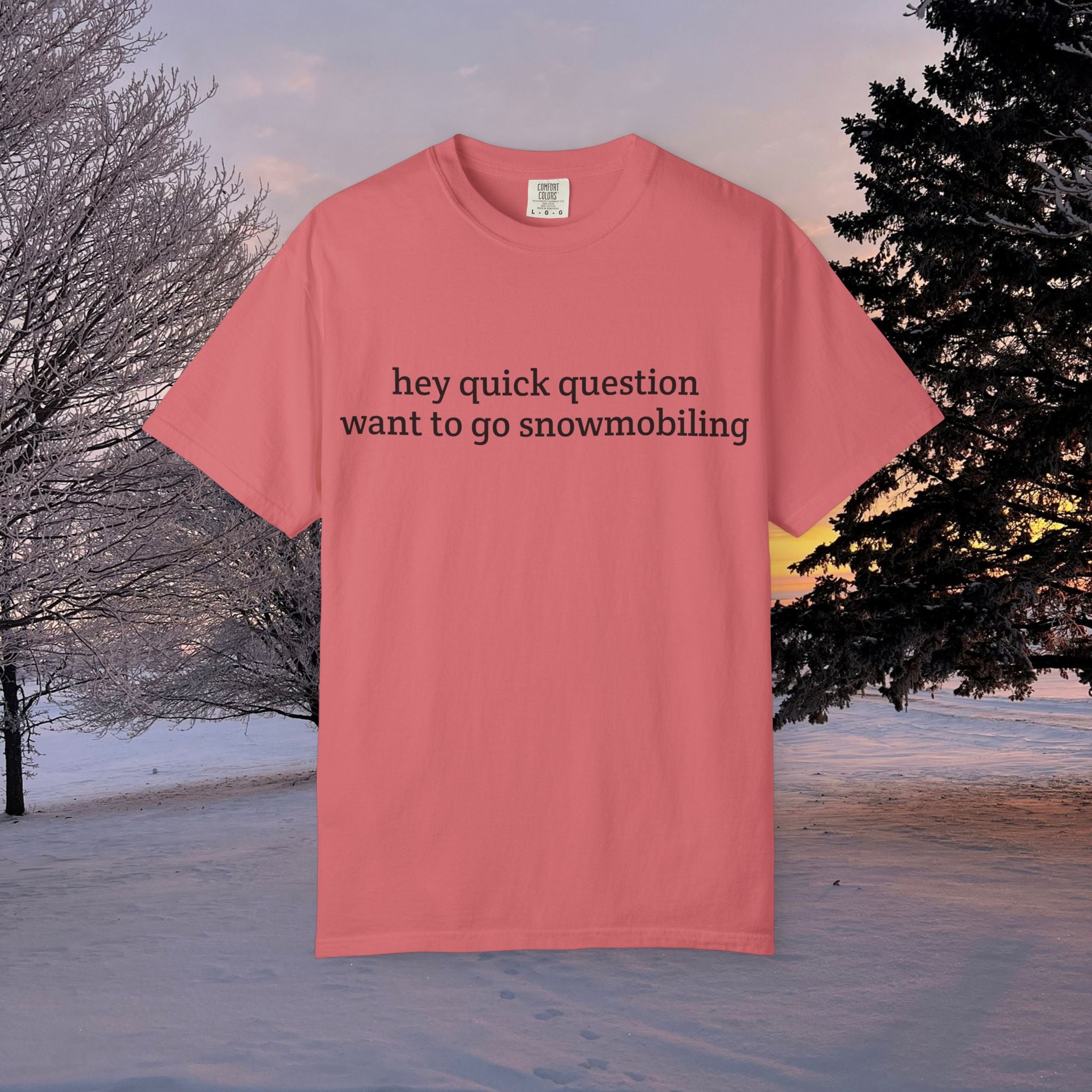 hey quick question | Snowmobiling Tee