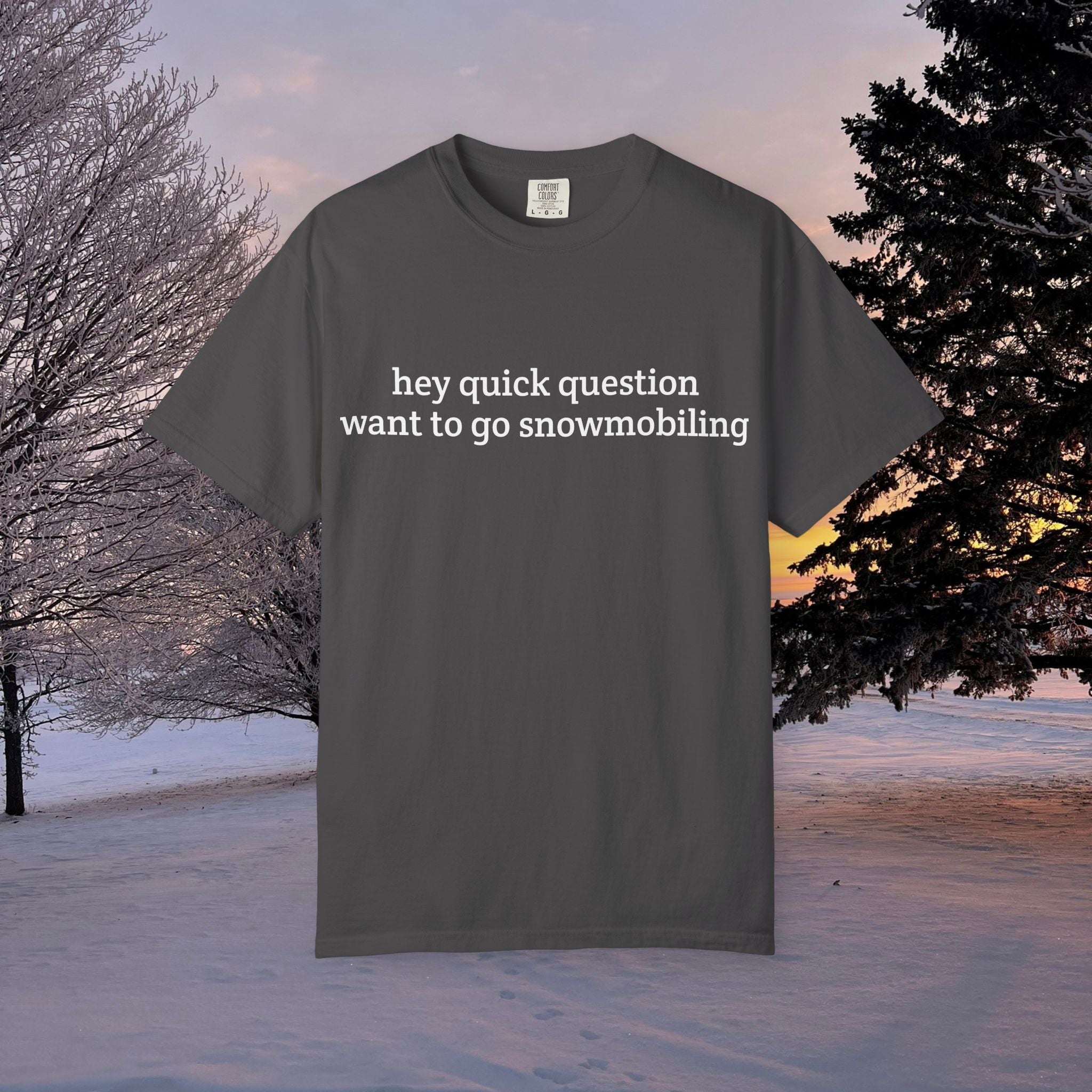 hey quick question | Snowmobiling Tee