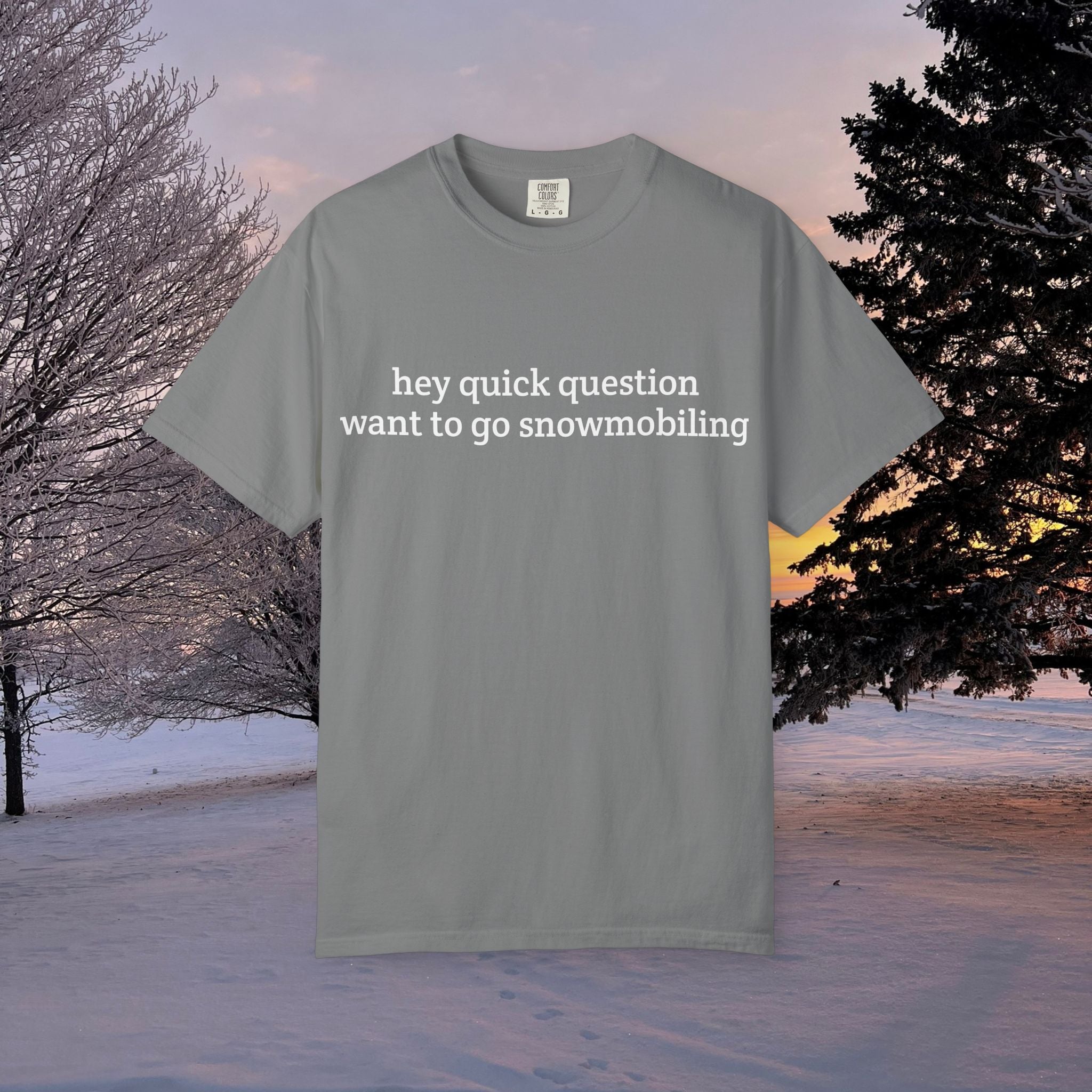 hey quick question | Snowmobiling Tee