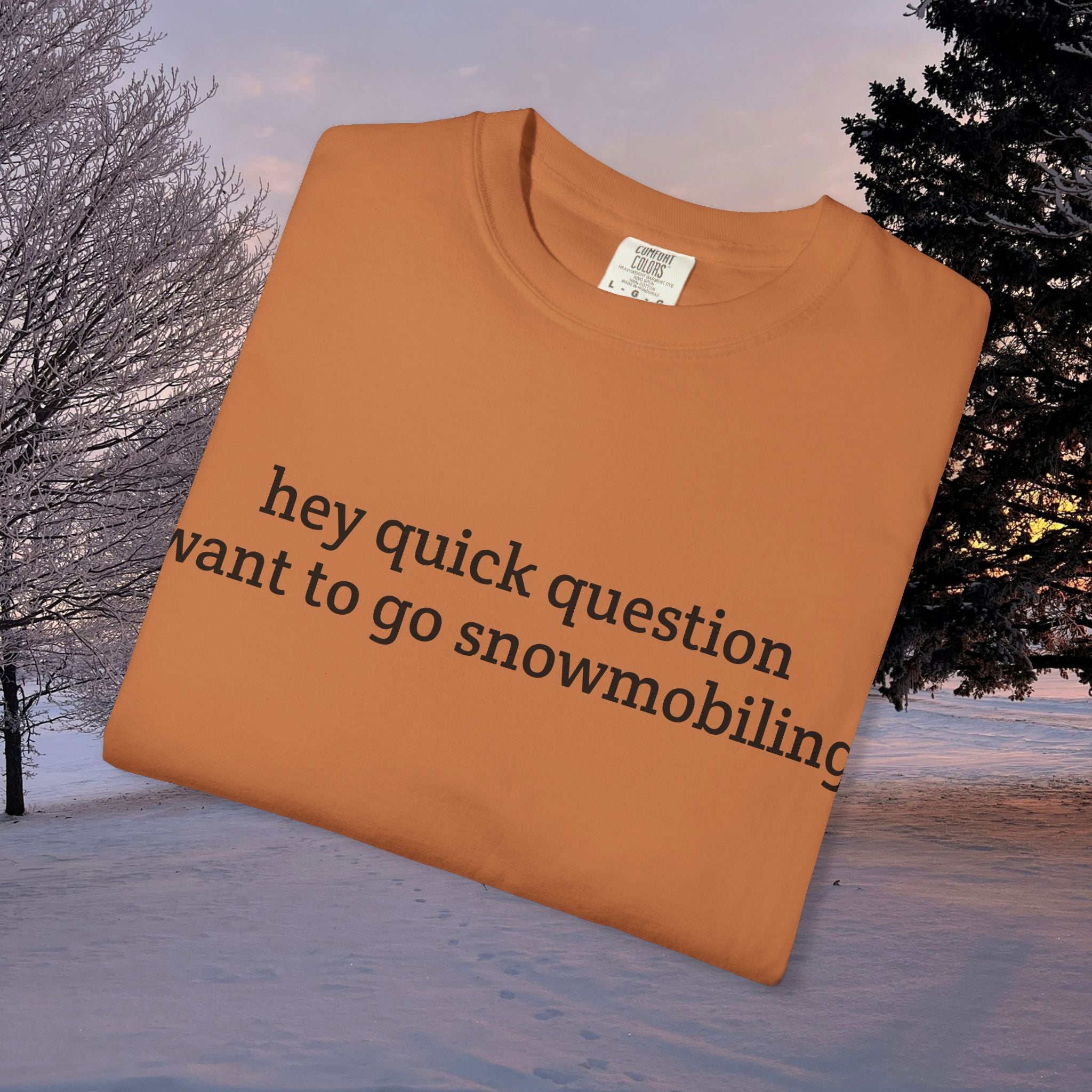hey quick question | Snowmobiling Tee