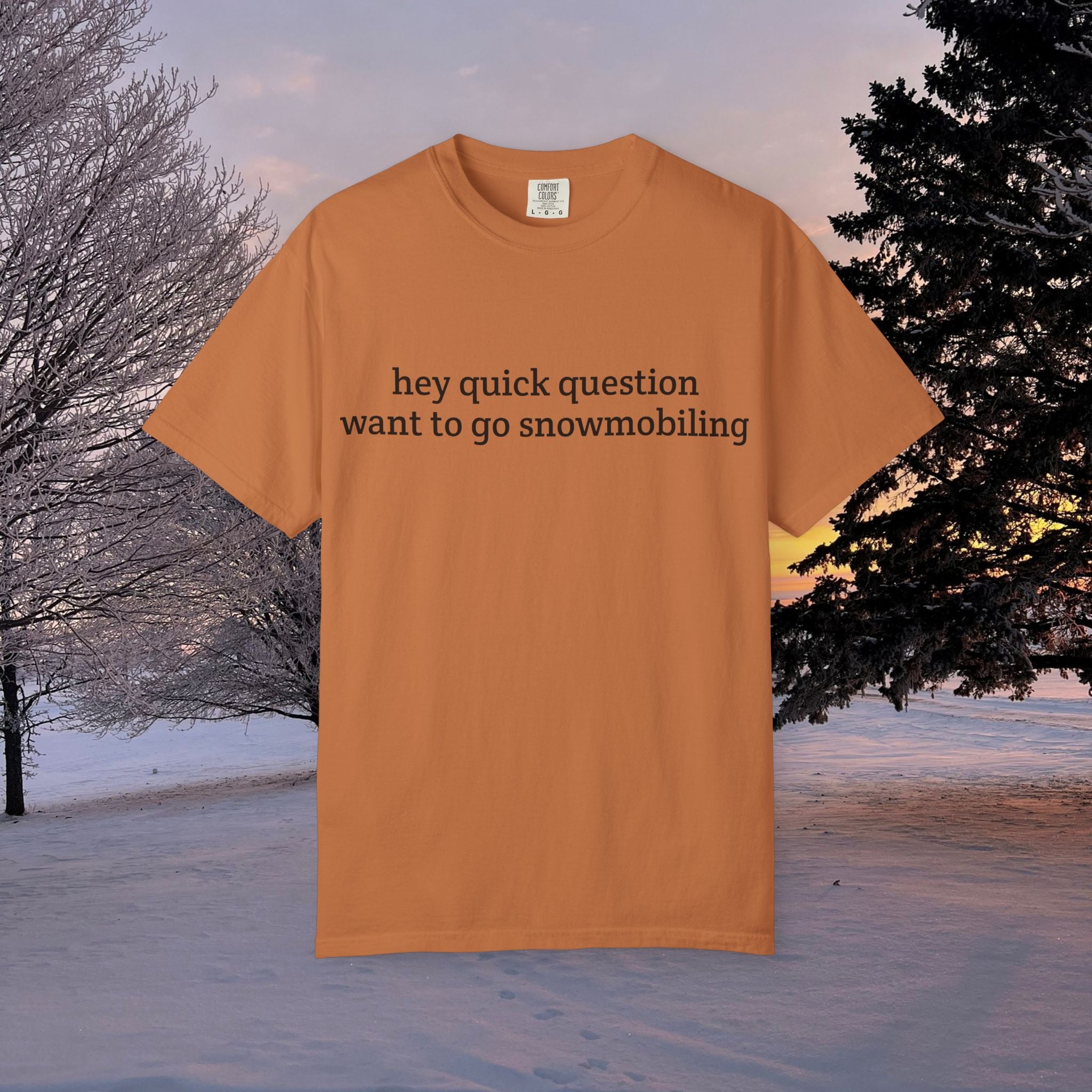 hey quick question | Snowmobiling Tee