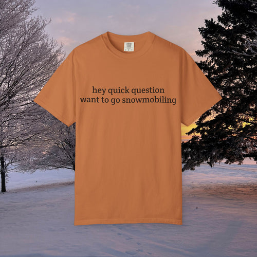 hey quick question | Snowmobiling Tee