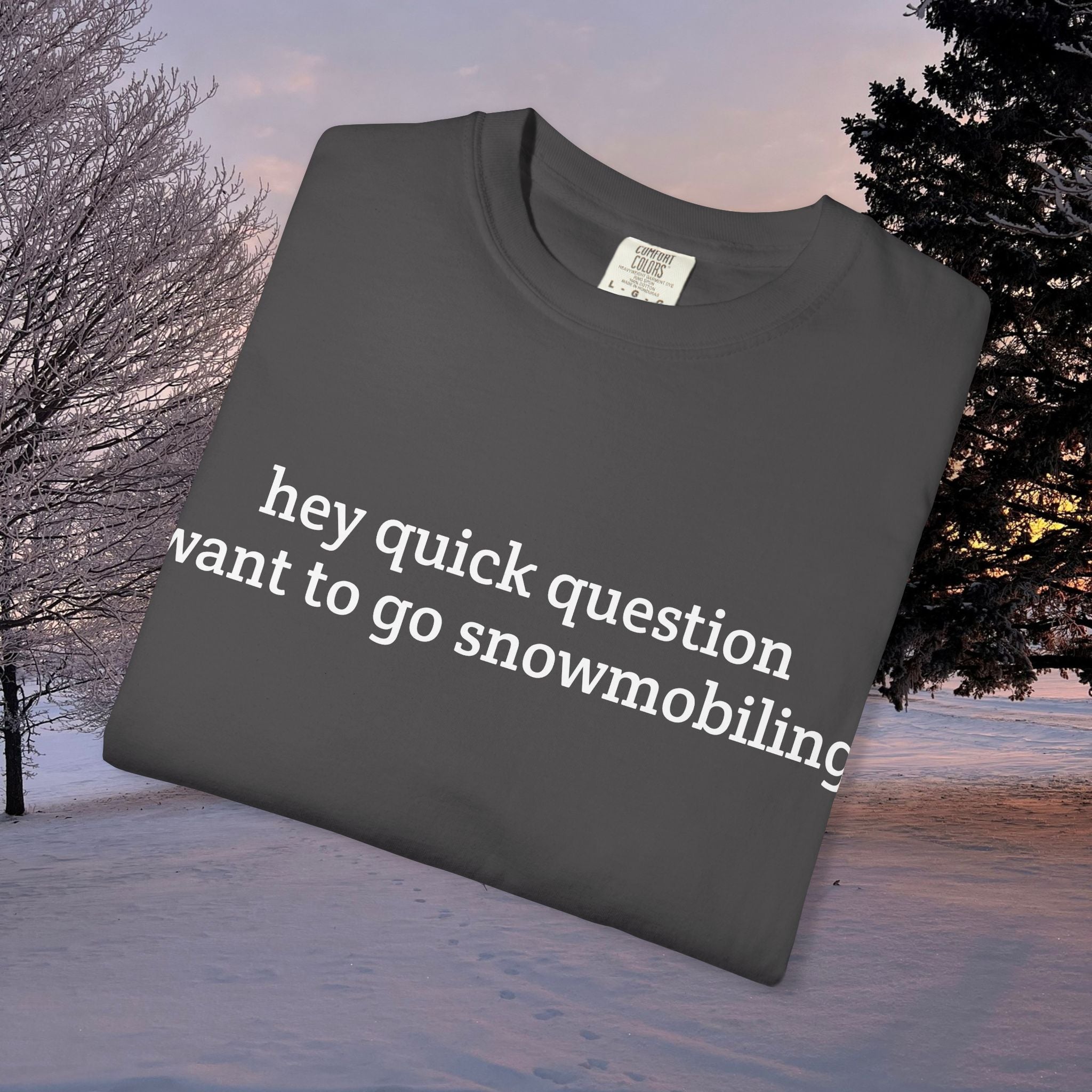hey quick question | Snowmobiling Tee