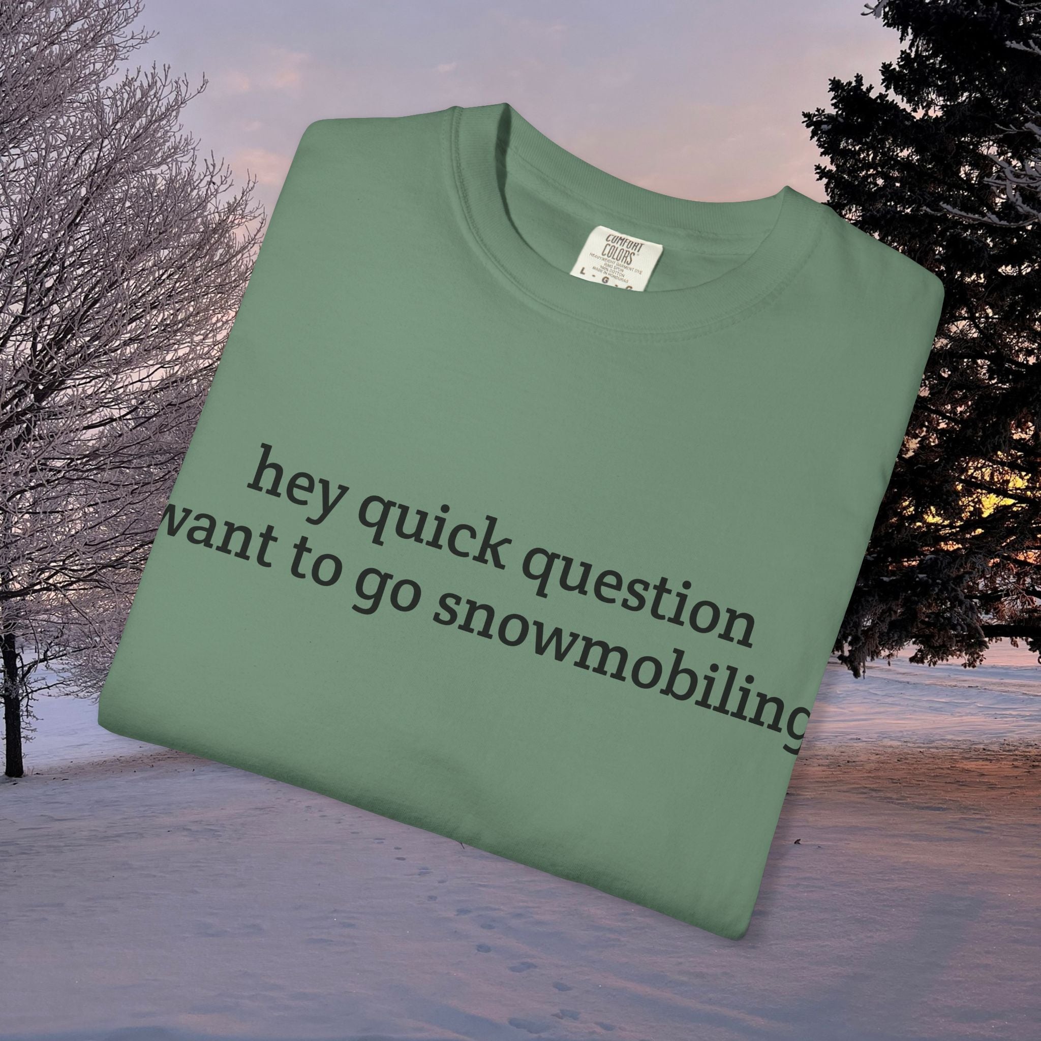 hey quick question | Snowmobiling Tee